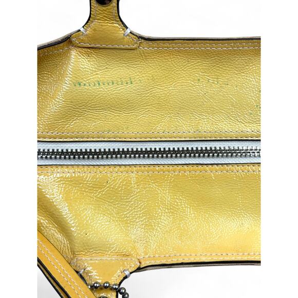 Coach Y2K Madison Tribeca Op Art Gold Sateen & Patent Leather Tote - Picture 13 of 16